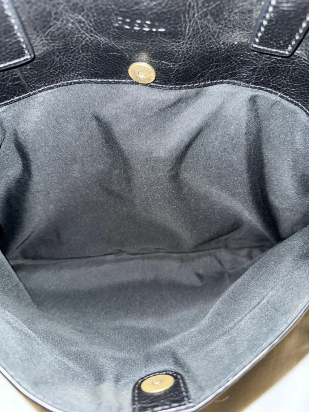 Fossil Black Pebble Leather soft-side Briefcase Computer Bag EUC